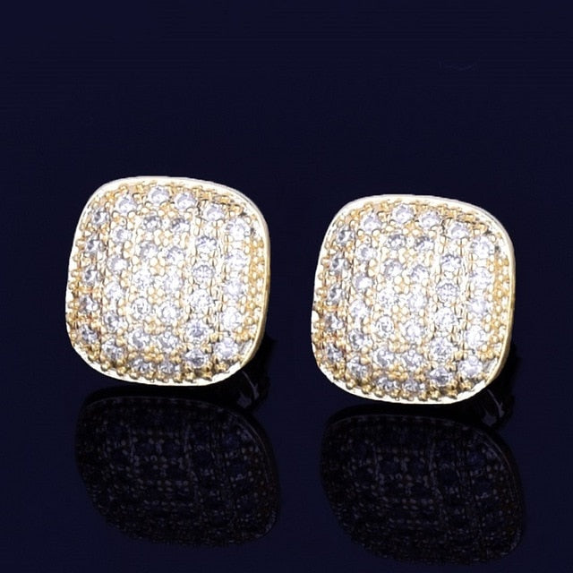 10MM Iced Out Square Stud Earrings