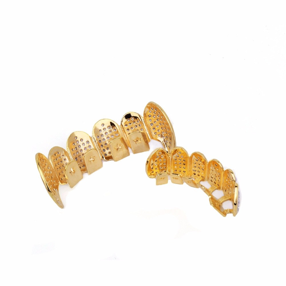 Iced Out Heavy Vampire Fang Grillz Top & Bottom