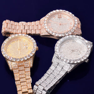 Iced Out Round Luxury Watch