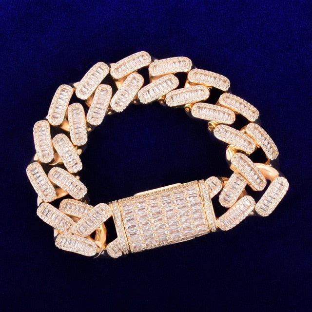 20MM Baguette Miami Cuban Bracelet