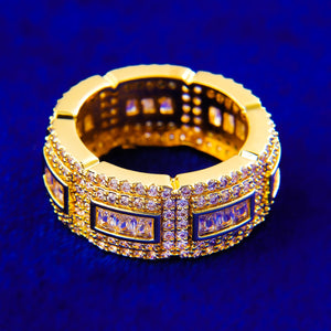 Iced Out Cube Baguette Ring