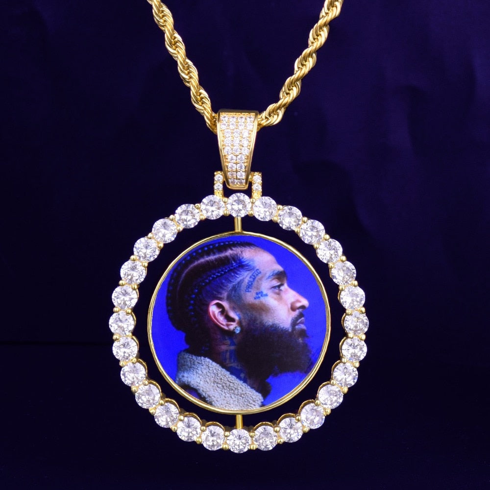 Colgante medallón de doble cara personalizado
