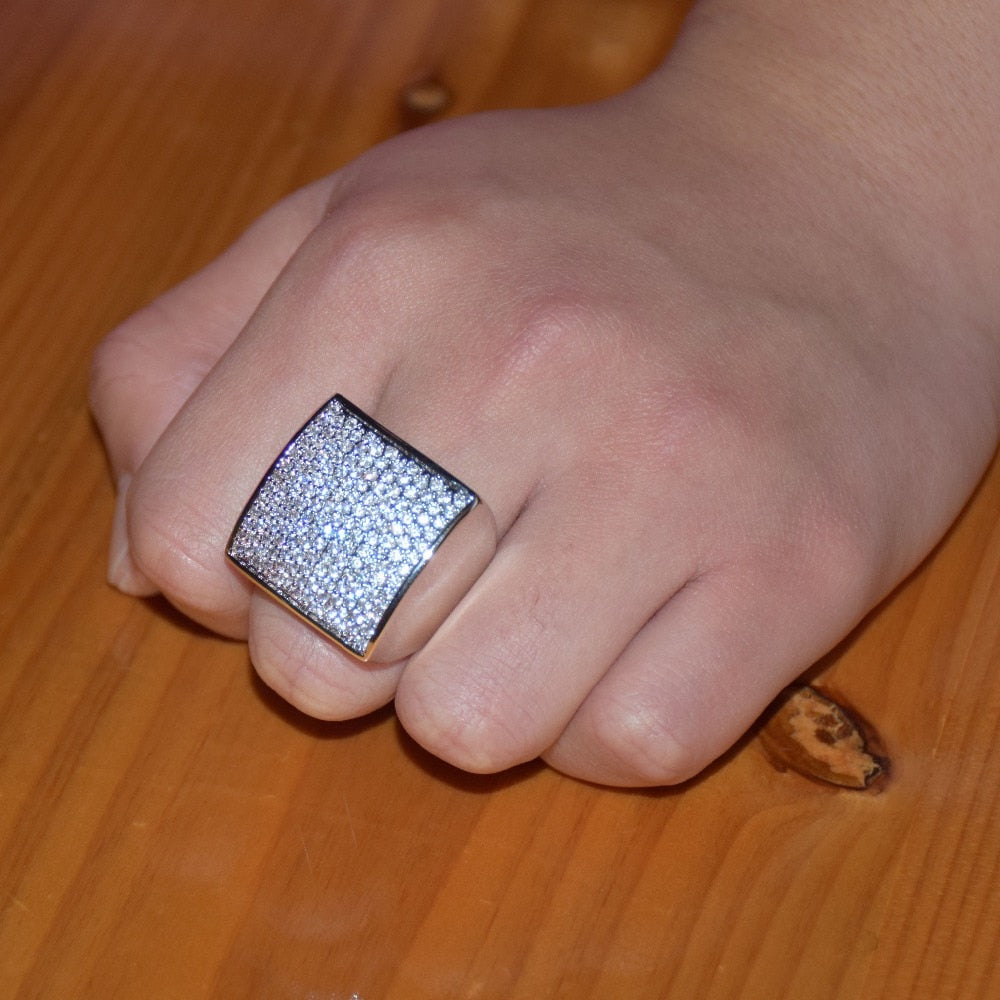 Iced Out Square Box Ring