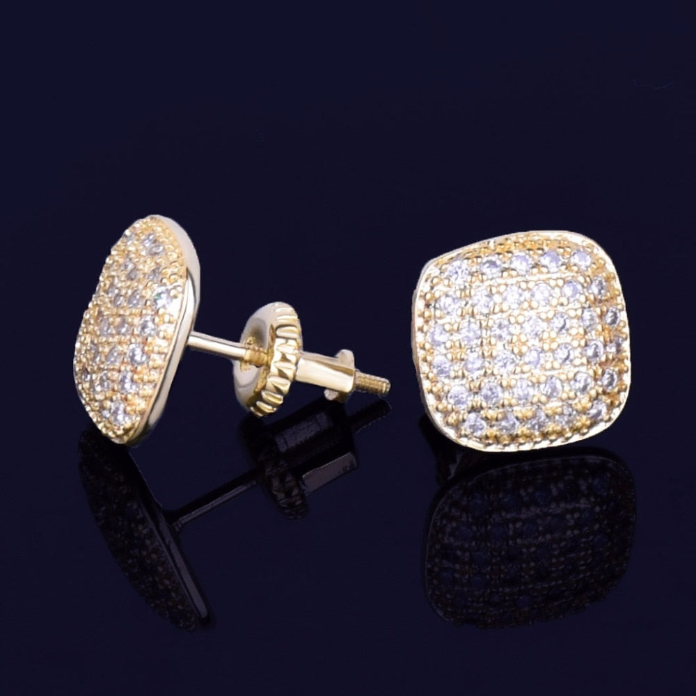 10MM Iced Out Square Stud Earrings