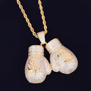 Hands Made Of Money Boxing Gloves Pendant