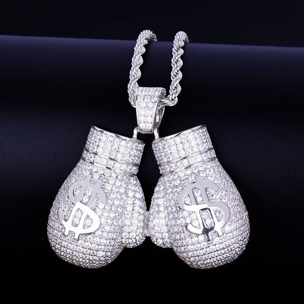 Hands Made Of Money Boxing Gloves Pendant