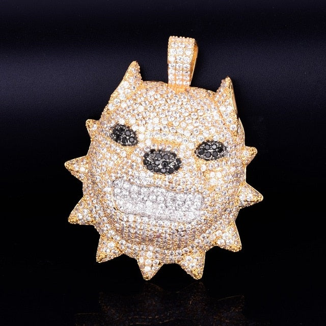 Iced Out Dog Head Pendant