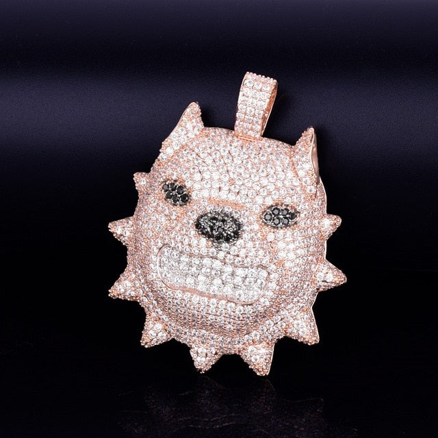 Iced Out Dog Head Pendant