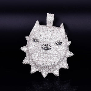 Iced Out Dog Head Pendant