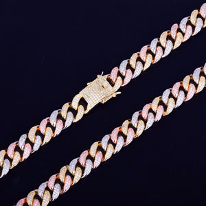 12mm Mixed Color Cuban Necklace