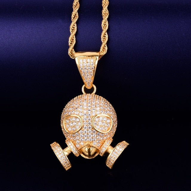 Iced Out Skull Gas Mask Pendant – stuntin4nuttin
