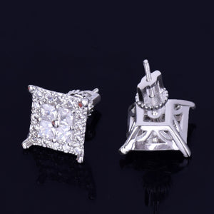 12MM Square Baguette Stud Earrings