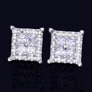 12MM Square Baguette Stud Earrings