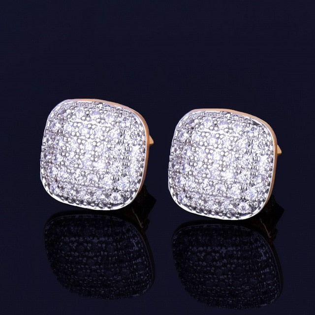 10MM Iced Out Square Stud Earrings
