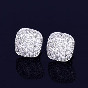 10MM Iced Out Square Stud Earrings