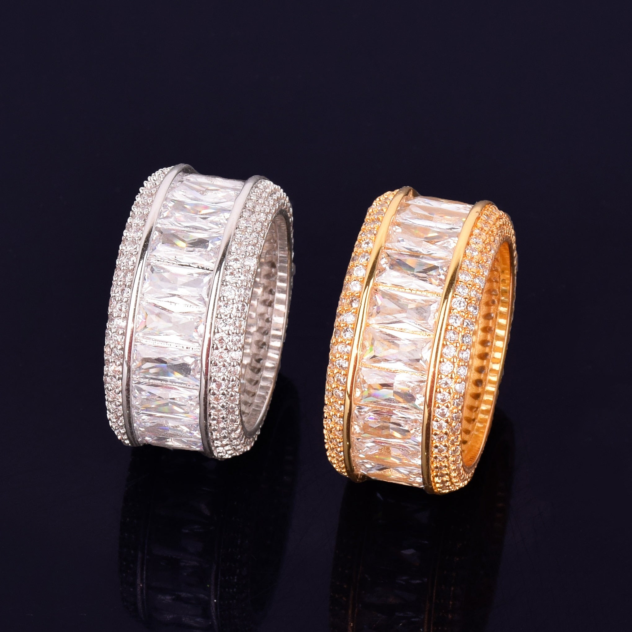 Iced Out Baguette 1 Row Ring