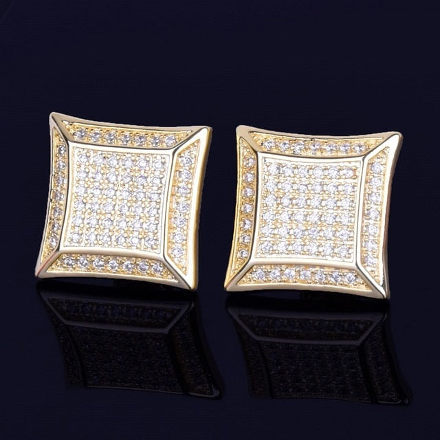 15MM Big Square Stud Screw Back Earrings