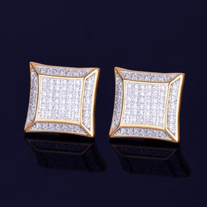 15MM Big Square Stud Screw Back Earrings