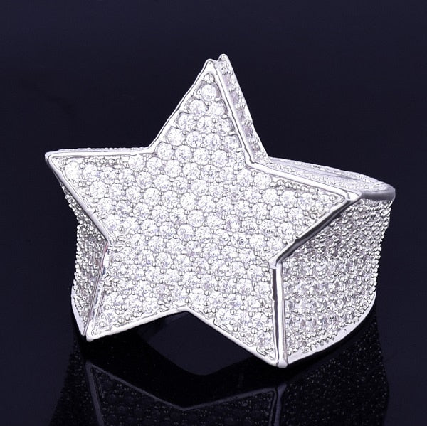 Iced Out Star Ring