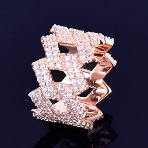 Iced Out 18k Gold Plated Miami Cuban Men's Ring