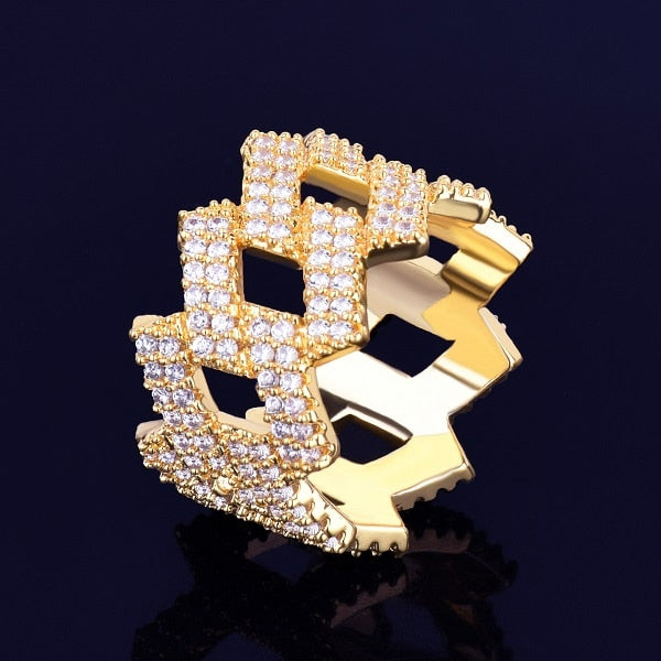 Iced Out 18k Gold Plated Miami Cuban Men's Ring