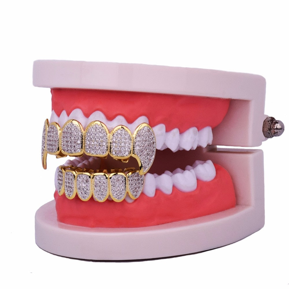 Iced Out Heavy Vampire Fang Grillz Top & Bottom