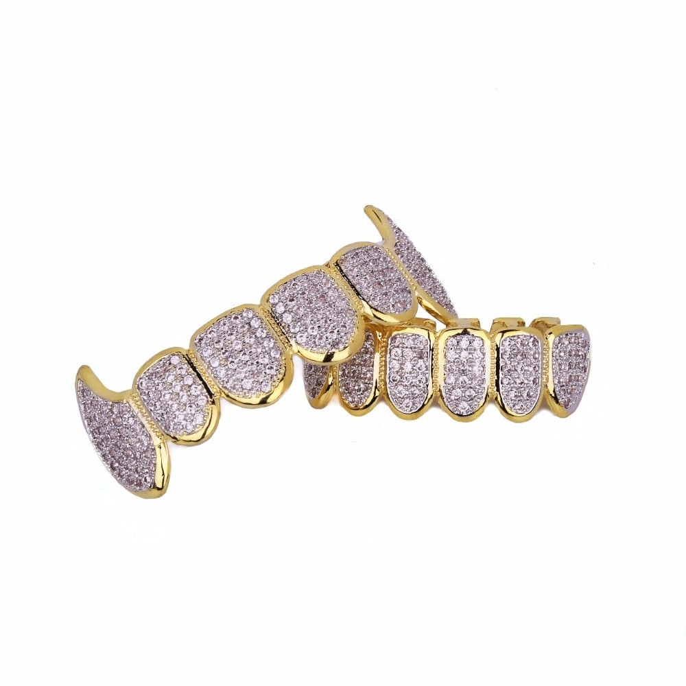 Iced Out Heavy Vampire Fang Grillz Top & Bottom