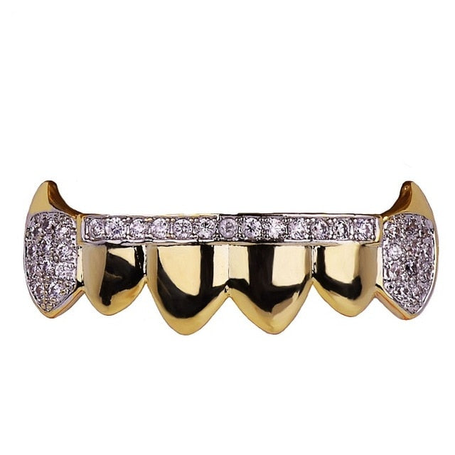 Iced Out Vampire Fang Grillz arriba y abajo