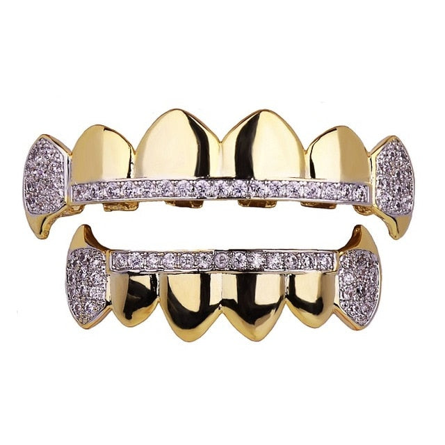 Iced Out Vampire Fang Grillz arriba y abajo