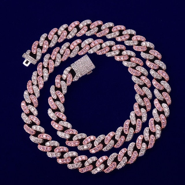 10mm Pink Miami Cuban Link Necklace