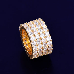 Four Row Iced Out Men's Ring