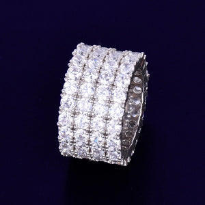 Anillo de hombre Four Row Iced Out