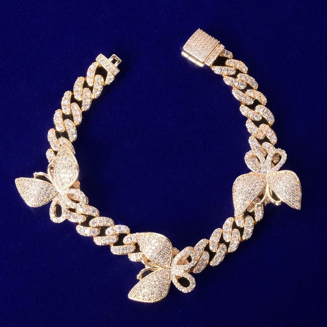 10mm Miami Cuban Link Butterfly Bracelet