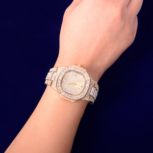 Reloj Baguette de lujo Iced Out Big Face