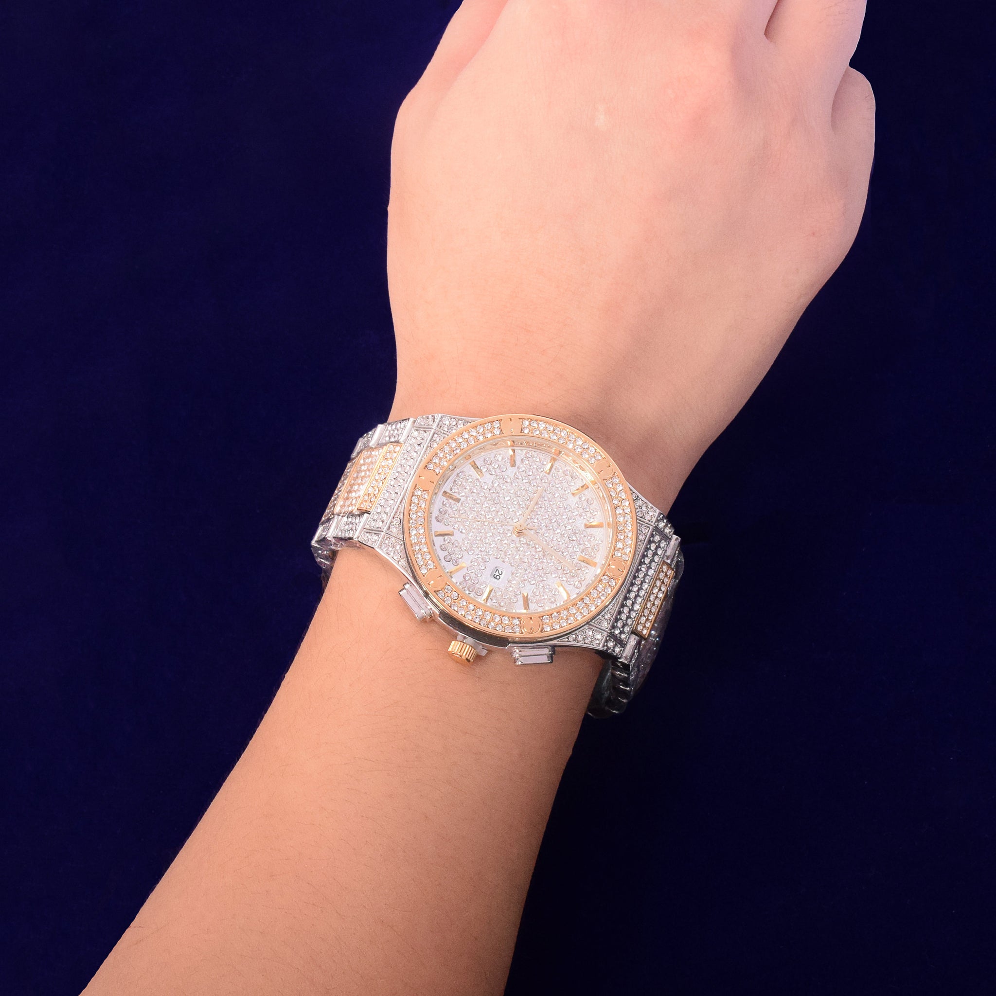 Iced Out Military Quartz Luxury Watch
