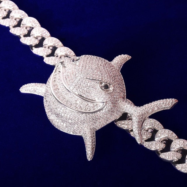 Iced Out Great White Shark Pendant