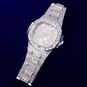 Reloj Baguette de lujo Iced Out Big Face