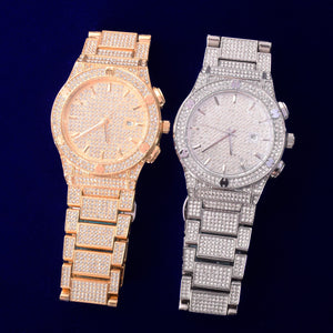 Iced Out Military Quartz Luxury Watch