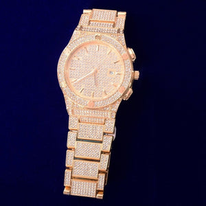Iced Out Military Quartz Luxury Watch