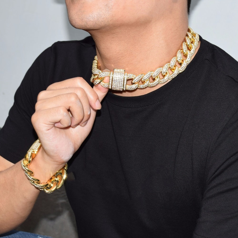 Iced Out 23mm Heavy Miami Cuban Link Necklace