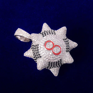 Iced Out Spiked 8 Ball Pendant