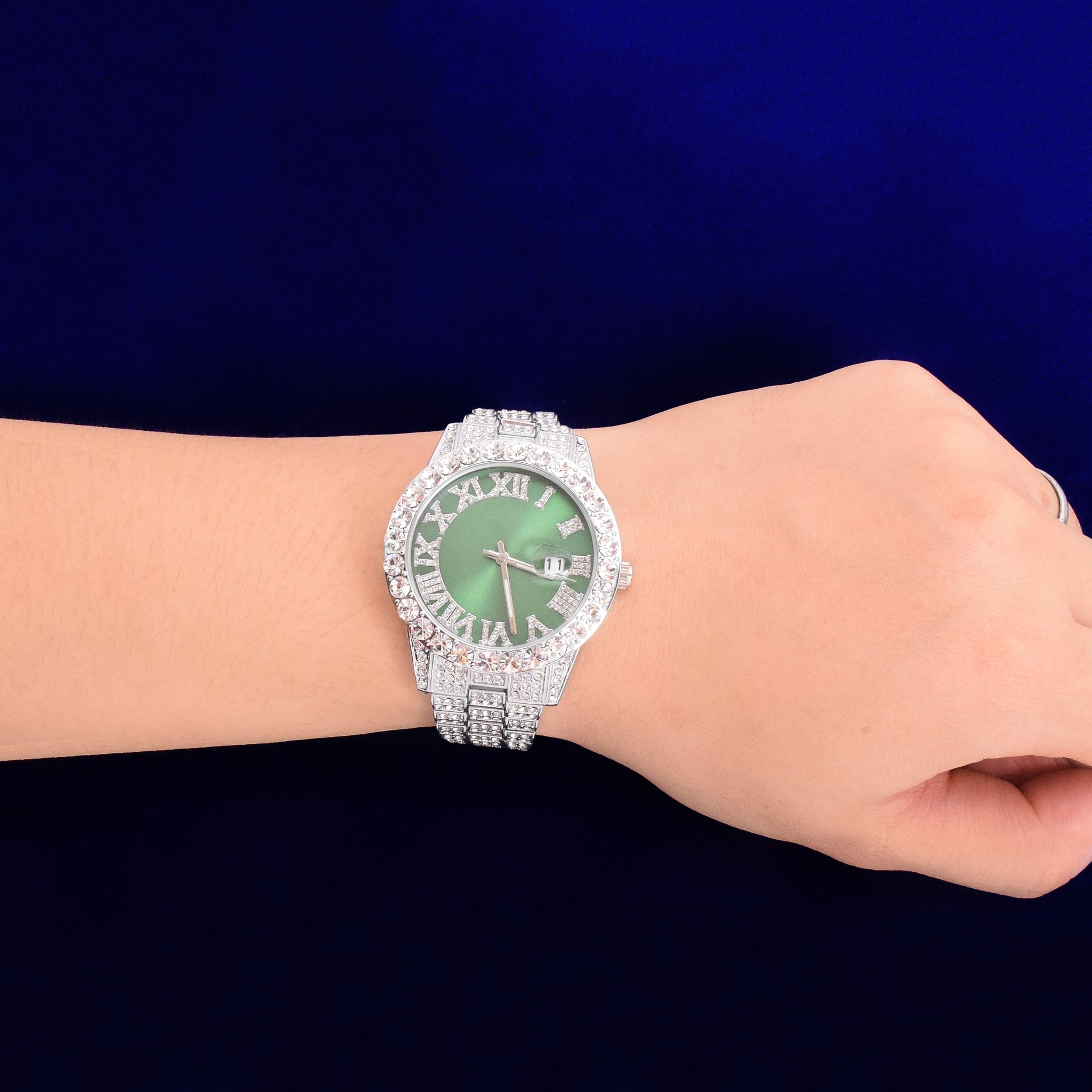Iced Out Big Face Roman Dial Luxury Watch