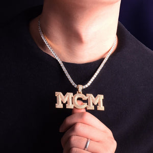 Icy Bubble Letter Custom Name Pendant