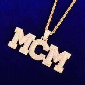 Icy Bubble Letter Custom Name Pendant