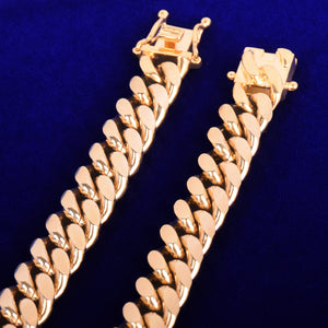 12mm Miami Cuban 24k Gold Plated Chain