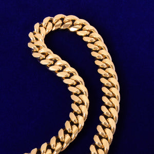 12mm Miami Cuban 24k Gold Plated Chain