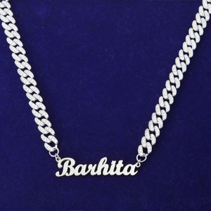 Custom Name Necklace With 10MM Cuban Chain