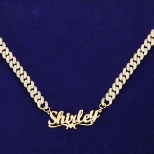 Custom Name Necklace With 10MM Cuban Chain