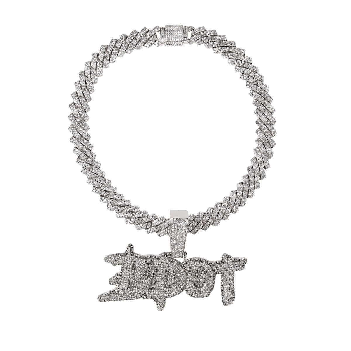 Iced Out Custom Name Pendant With 14MM Cuban Necklace