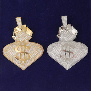 Heart Full Of Money Pendant 14mm Cuban Chain